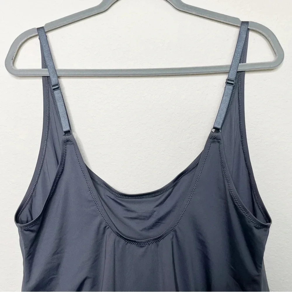 SKIMS Swim Scoop Neck One Piece Swimsuit in Gunmetal‎